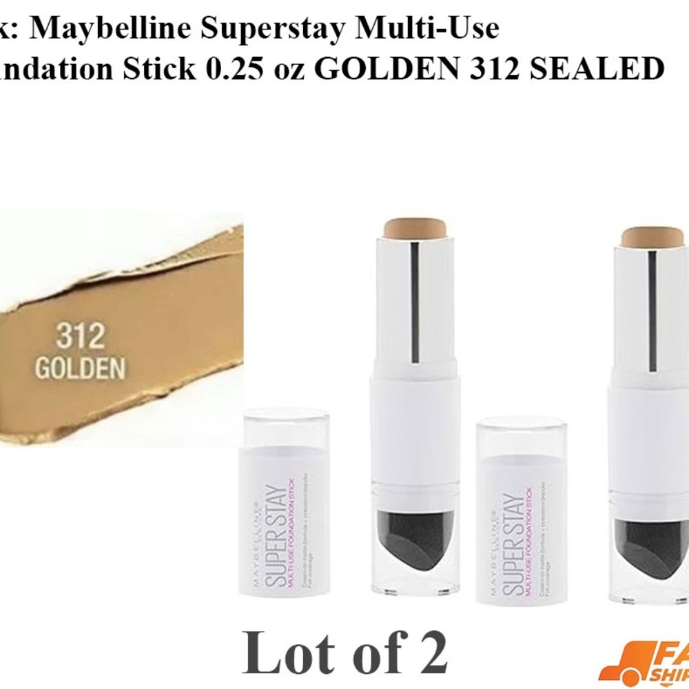 2 pk: Maybelline Superstay Foundation Sticks - Golden 312